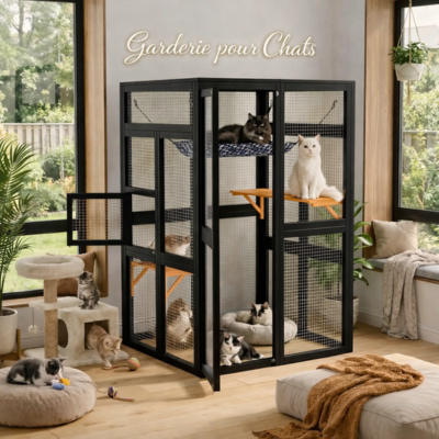 enclos pour chat extérieur multi-chats