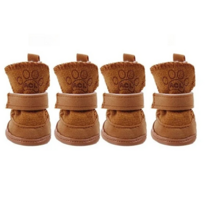bottes pour chat hivernales brunes