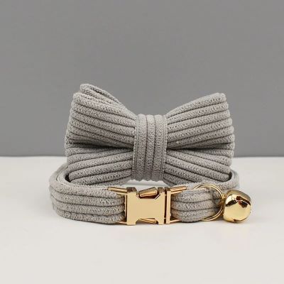 collier chat noeud papillon variante gris