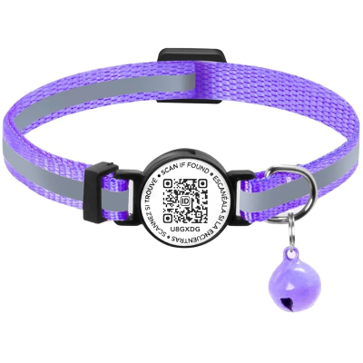collier pour chat QR variante mauve