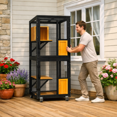 enclos pour chat extérieur Catio sur roues