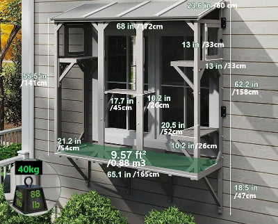 enclos securise pour chat catio deluxe dimensions