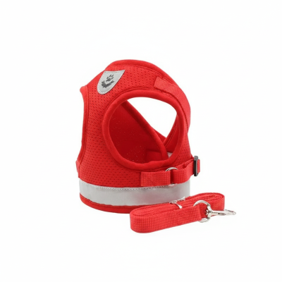 gilet harnais chat variant rouge