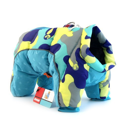 manteau matelassé pour chat thermique bleu