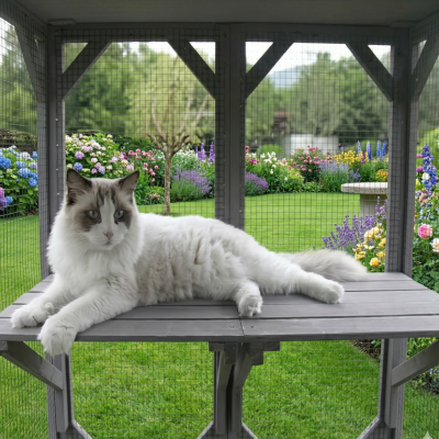 parc pour chats extérieur plateforme