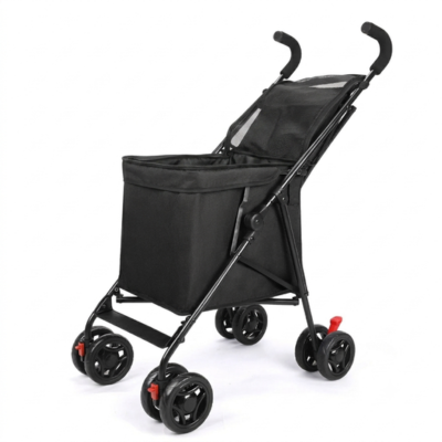 poussette à chat pliable compacte noire