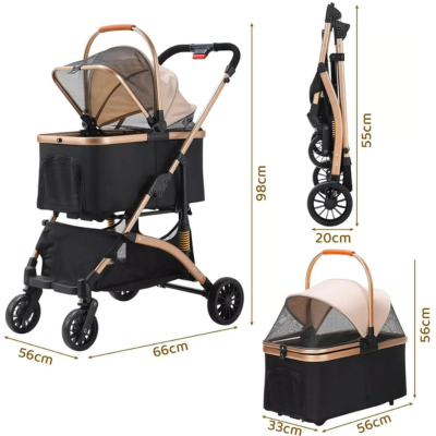 poussette chat pliable et amovible luxe dimensions