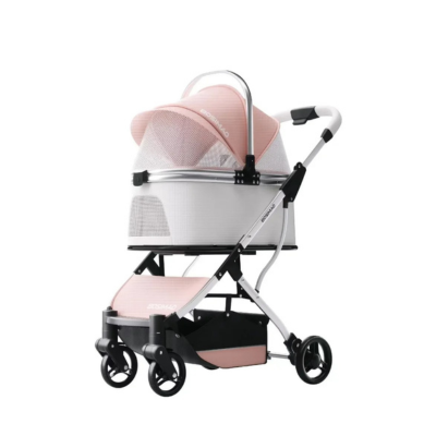 poussette pour chaton rose