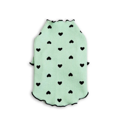 robe pour chat sphynx motifs coeur vert