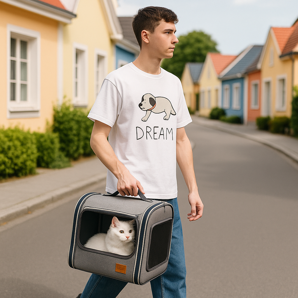 sac de transport pour chat CatMobile imageIA homme
