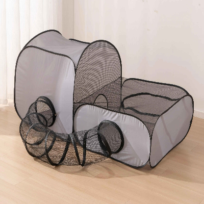 tunnel pour chat leger gris vide