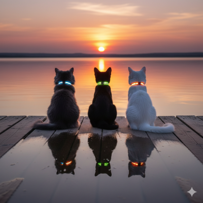 collier réfléchissant chat nocturne