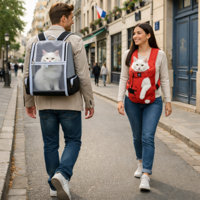 Sacs a dos ventral et dorsal pour chat