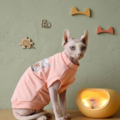 vêtements pour chat sphynx en coton rose