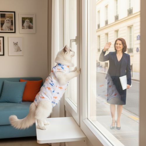 Body pour chat anti-léchage sécuritaire