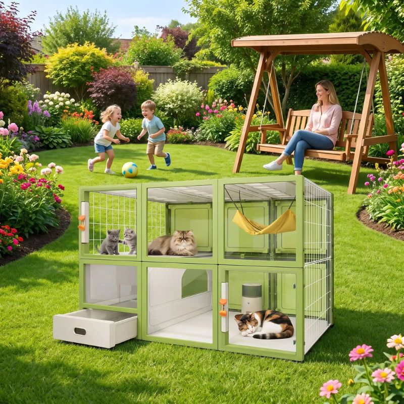Catio balcon triple horizontal