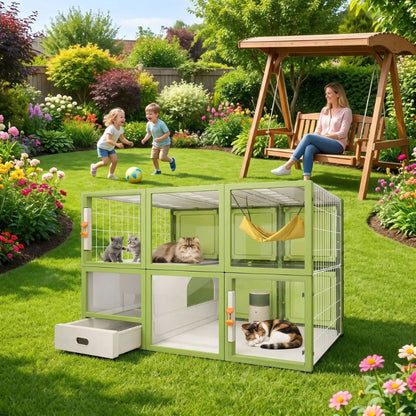 Catio balcon triple horizontal