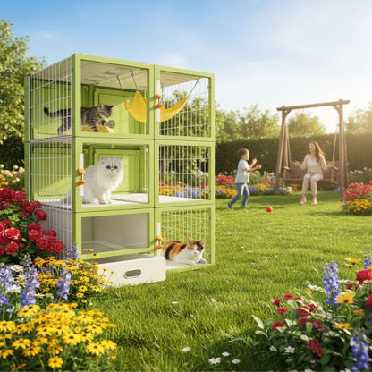 Catio balcon triple vertical pour cour arrière