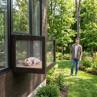 plateforme fenêtre chat