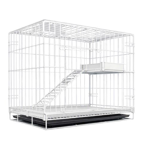 catio pour chat sécurisé deux niveaux blanc