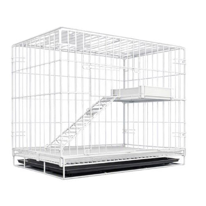 catio pour chat sécurisé deux niveaux blanc