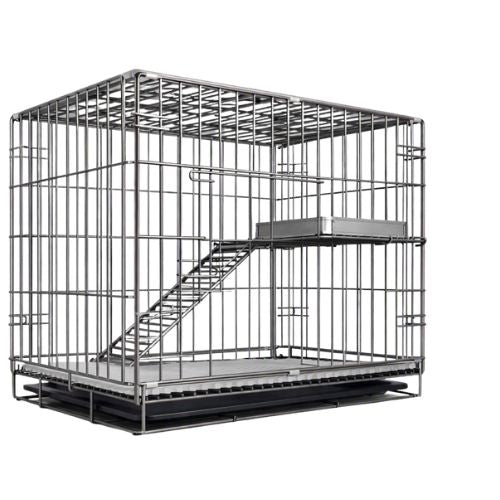 catio pour chat sécurisé deux niveaux noir