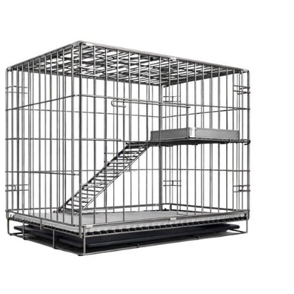 catio pour chat sécurisé deux niveaux noir