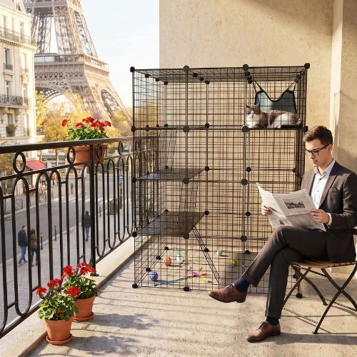 Catio pour chats Modulable carré pour balcon