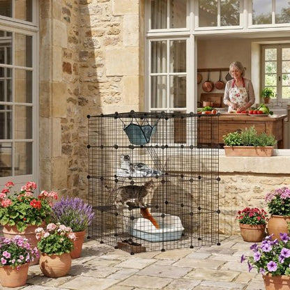 Catio pour chats Modulable carré pour patio