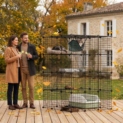 Catio pour chats Modulable carré pour terrasse