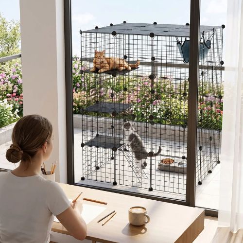 Catio pour chats Modulable carré pour petit espace