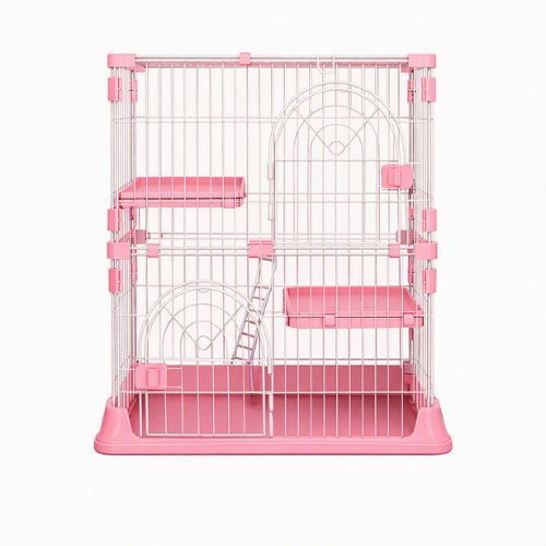 Catio pour chats modulable évolutif rose double