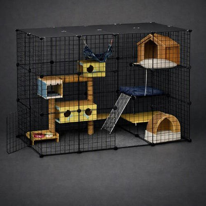 catio pour chats modulable horizontal avec agencement type