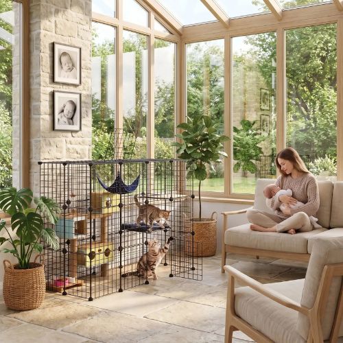catio pour chats modulable horizontal pour la véranda