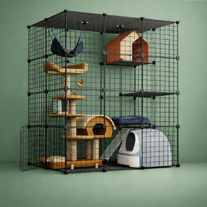 catio pour chats modulable vertical avec agencement type