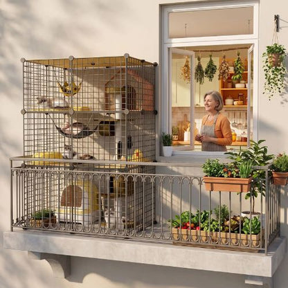 catio pour chats modulable vertical pour  le balcon