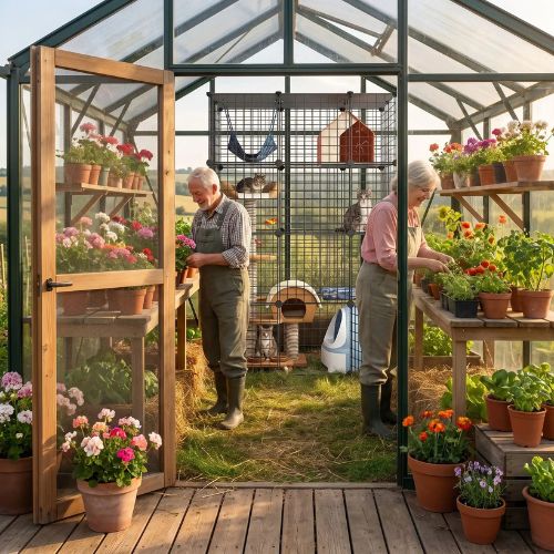 catio pour chats modulable vertical pour  la serre