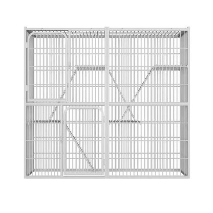 catio pour chats multicouche sécurisé blanc vertical