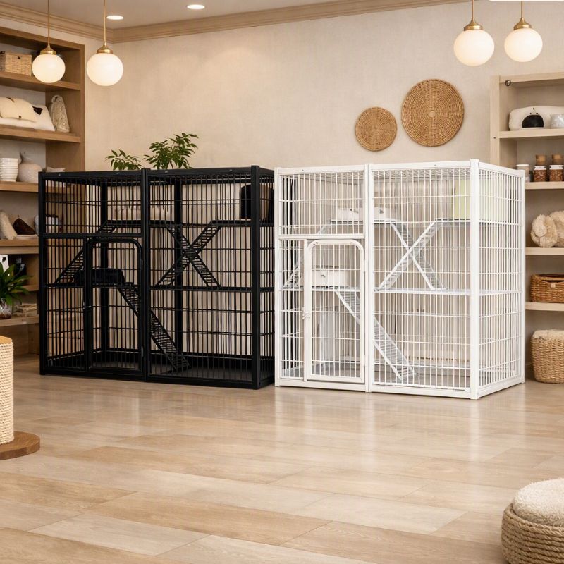 catio pour chats Multicouche blanc ou noir