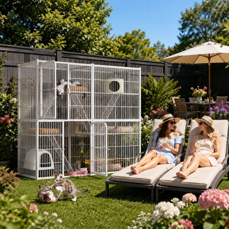 catio pour chats sécurisé portes ouvertes