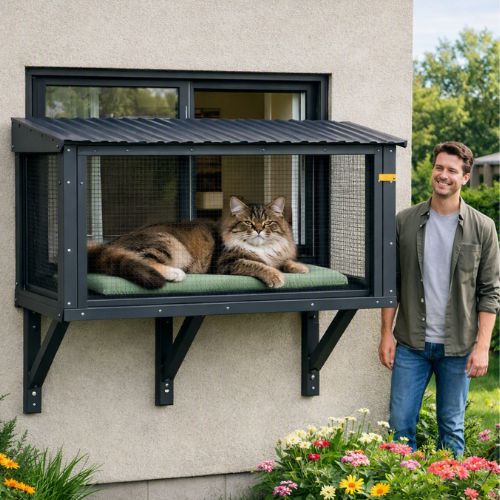 Catio pour chats vue de face
