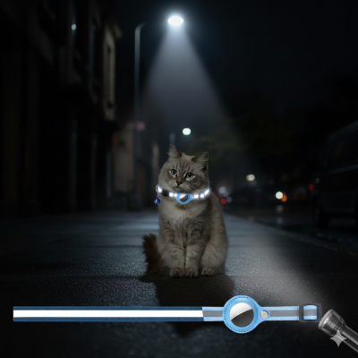 collier gps pour chat réfléchissant