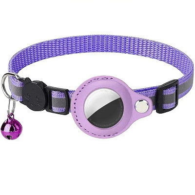 collier gps pour chat variante mauve
