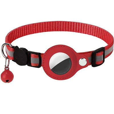 collier gps pour chat variante rouge