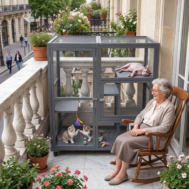 enclos chats pour balcon
