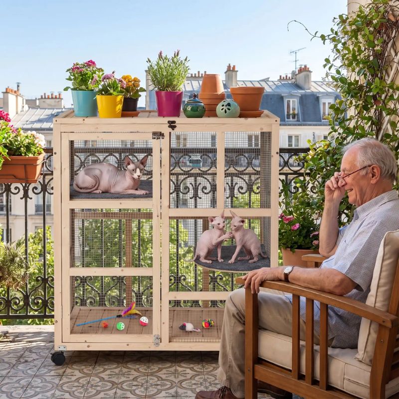 enclos chats pour balcon
