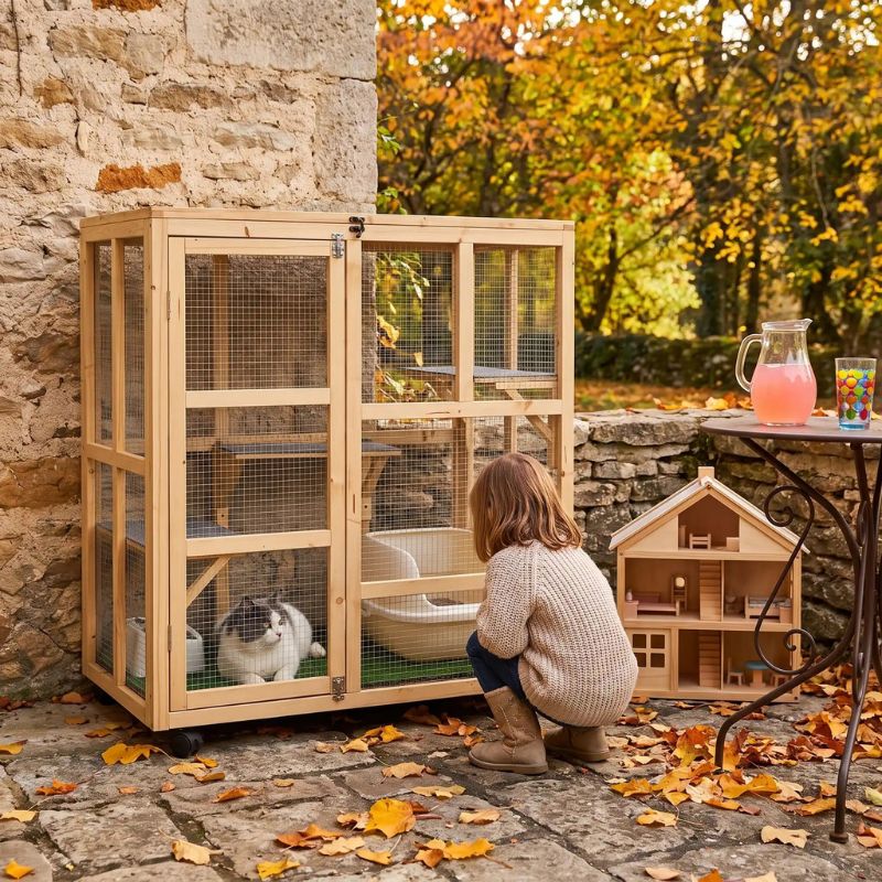 enclos chats pour patio