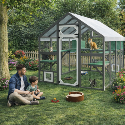enclos extérieur pour chats XXL 