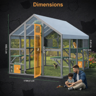 enclos pour chat extérieur XXL dimensions