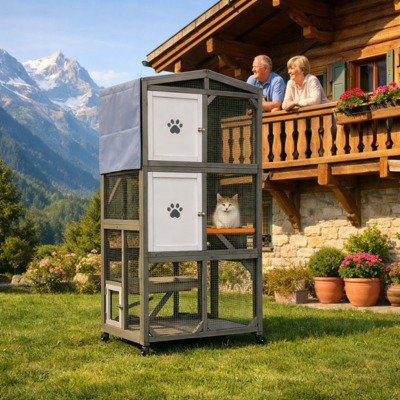 enclos pour chats pour le chalet